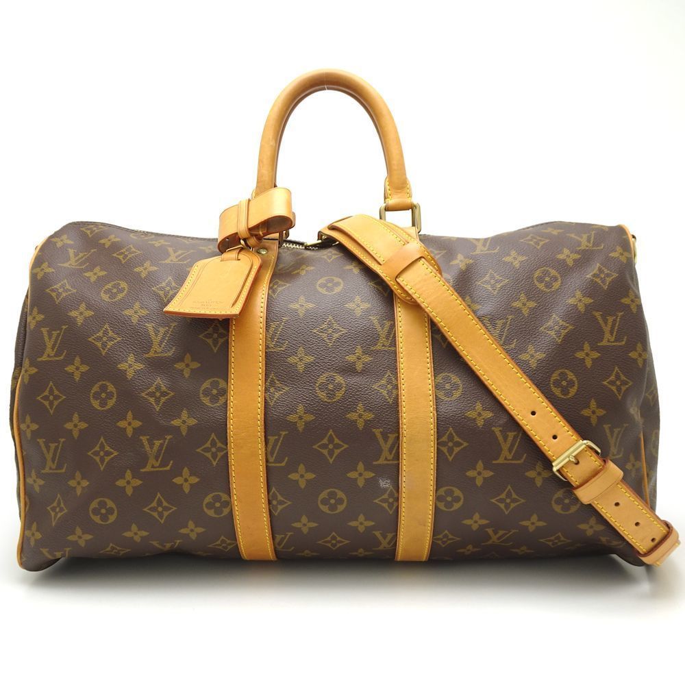 Louis Vuitton Monogram Keepall Bandouliere 45 Shoulder Bag Brown